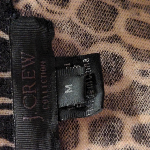 J. Crew Size M 100% Wool Dress Elbow Length Sleeves Chain Pattern Black & Cream - Picture 10 of 11